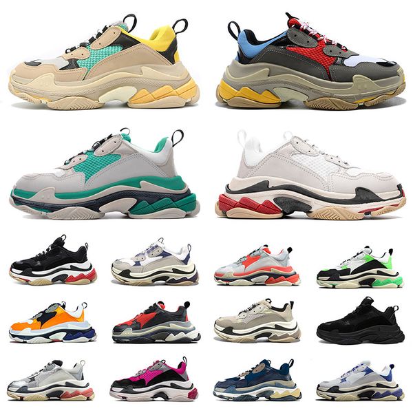 

2020 fashion paris 17fw triple s mens womens designer sneakers vintage dad platform women luxury casual shoes sports trainers boots, Black