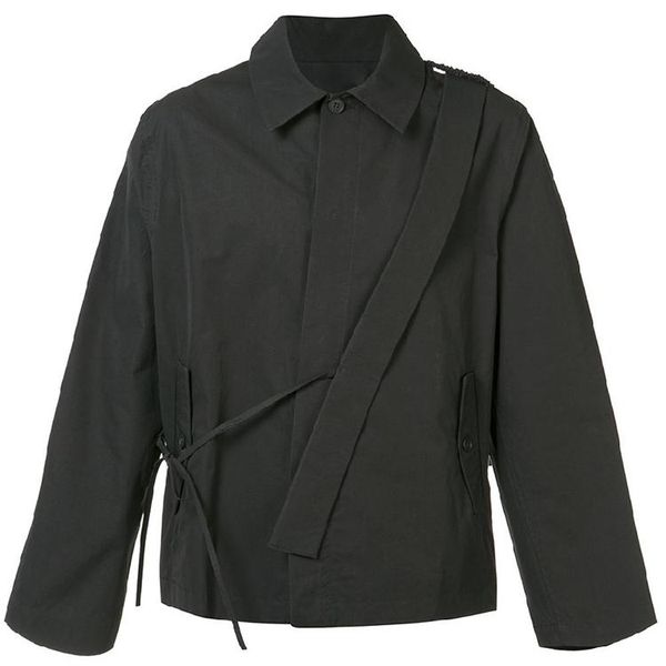 

6xl brand menswear 2021 yamamoto's new backstrap men's shirt stitching personality men's clothing, White;black