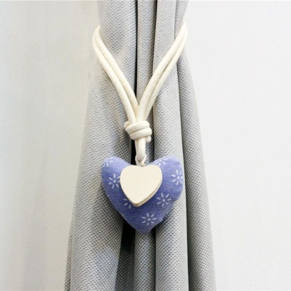 

1pc magnetic curtain tiebacks lovely heart shape natural cotton linen rope window curtain buckle kids room drapes holder decor h jllmeb