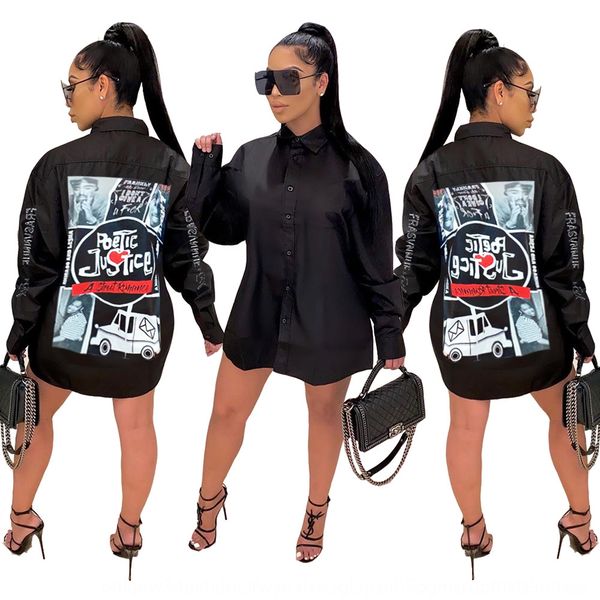 

h8802 women's fashion printed h8802 women's fashion printed shirt dress dressshirt dress dress dbpnu, Black;gray
