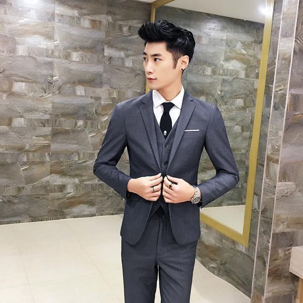 

three-piece suit men cultivate professional business and leisure suit the groom dress plus-size men's1, White;black