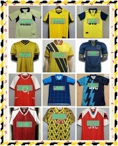 

arsen 7 pires 10 bergkamp 14 henry 9 reyes 2002 2003 retro soccer jersey classic commemorate vintage 04 05 football shirt, Black;yellow