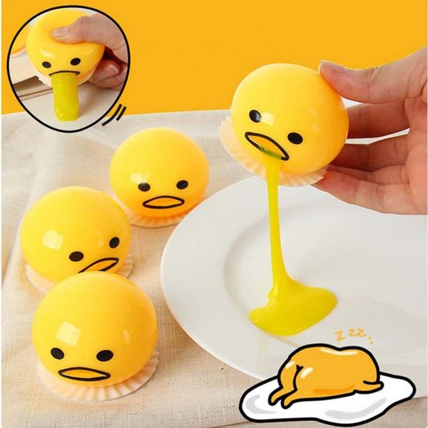 

party masks squishy vomitive egg yolk yellow lazy joke toy ball squeeze funny toys antistress whole person vomiting disgusting