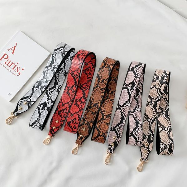 

fashion women bag strap pu leather handle for shoulder bags serpentine belt1, Black