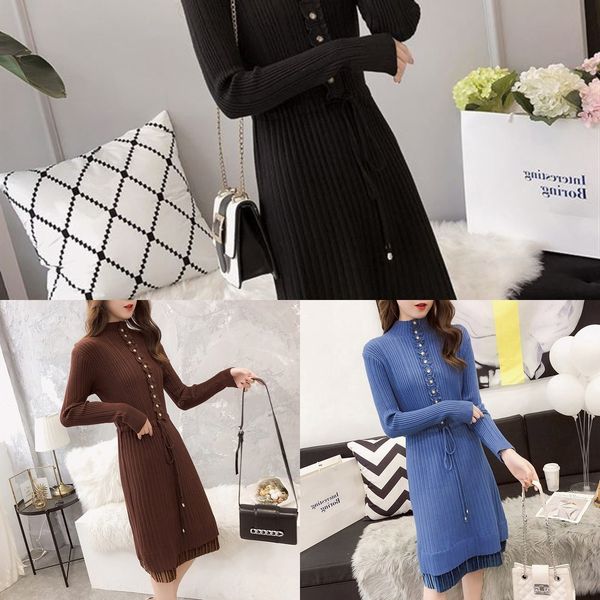 

2020 autumn new women's pullover ol temperament korean women's pullover long sleeve half-turtleneck slim mid-length sweater spads, White;black