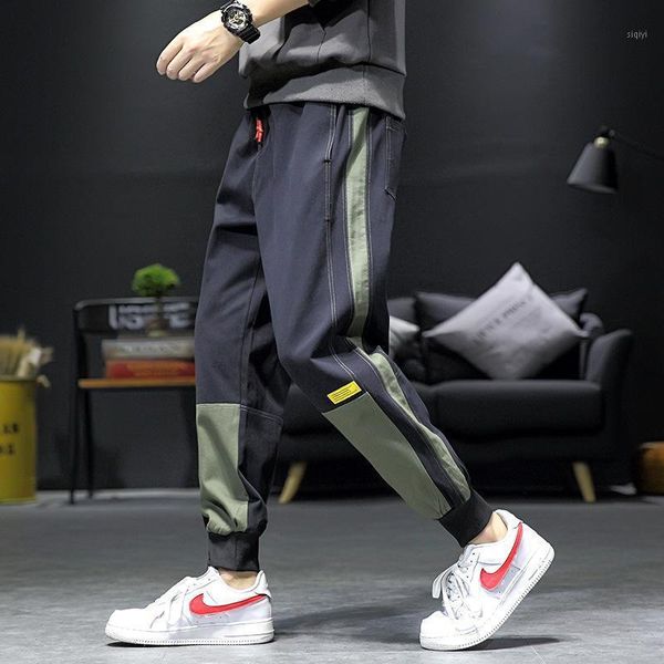 

men's japanese hit color casual trousers trend loose fat fat plus xl harem pants men fashion pants for men hip hop streetwear1, Black