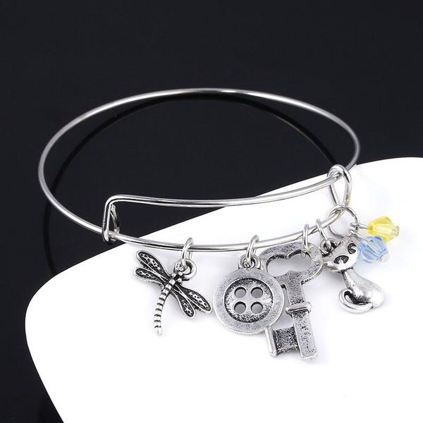 

movie the secret door metal bracelet coraline fantasy pendant bangle for female essentials fashion jewelry, Black