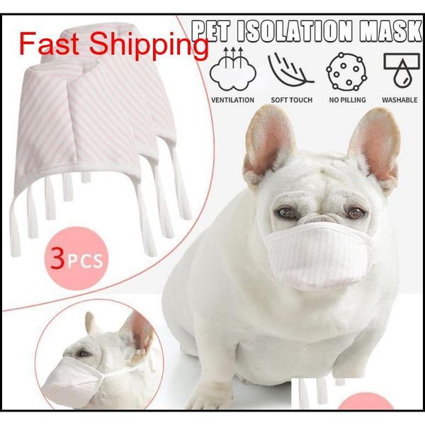 

3pcs/lot dog soft face cotton mouth mask pet respiratory filter anti dust mas barking pet products qylxek sports2010