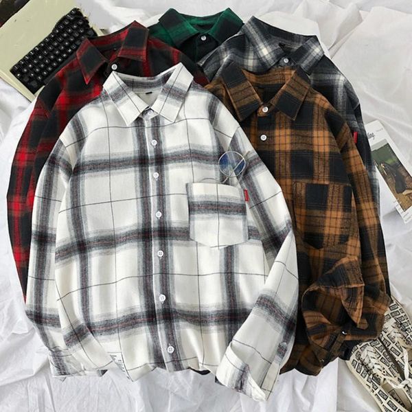 

3xl spring long sleeve red black plaid shirt men slim fit cotton casual shirts men clothing fashion brand plus size, White;black