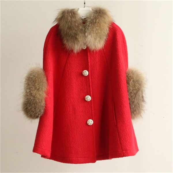 

pigtails girl 2021 new sweet fur coat wool autumn red winter 1 cwrj, Black