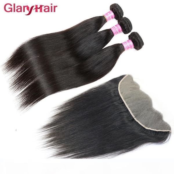 

selling unprocessed brazilian straight virgin hair bundles with 13x4 lace frontal closure remy human hair wefts weaves closure wholesale, Black;brown