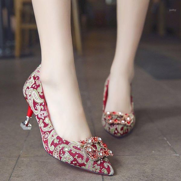 

dress shoes high heel pointed rhinestone 2021 korean version of the buckle stiletto women's shoes1, Black