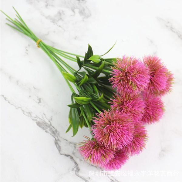 

10 pcs diy dandelion bouquet artificial flower decor for home wedding holding flower bouquet plastic fake monden o111