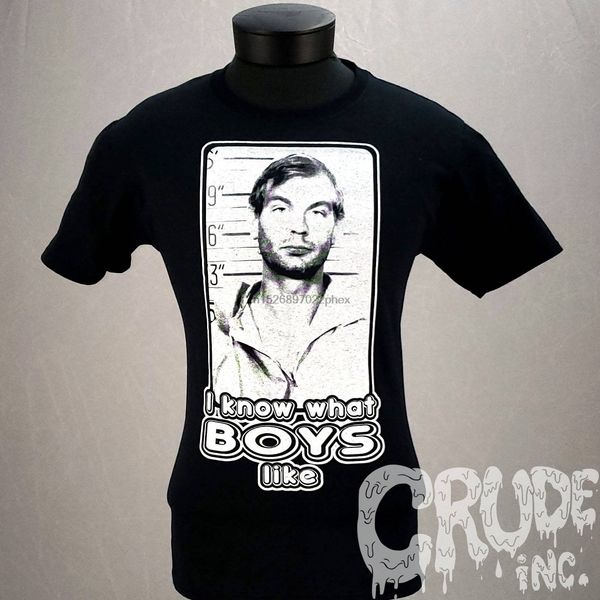 

jeffrey dahmer i know what boys like serial killer horror goth tee screen printed men sport hooded sweatshirt hoodie t shirt