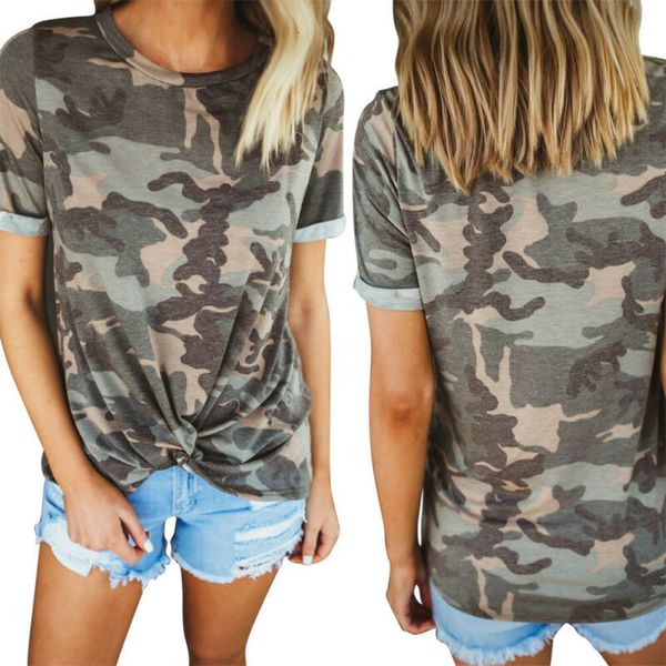 

2019 new women's camouflage casual summer short sleeve o-neck t shirt loose baggy t-shirts, White