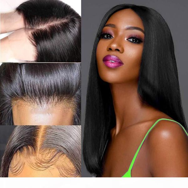 

long straight lace closure wig human hair glueless black straight wig remy human hair wigs for black women 4x4 lace closure hair 150 density