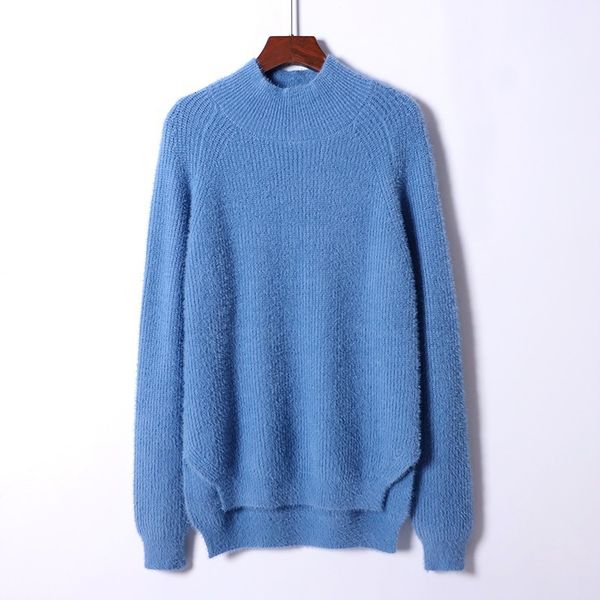 

2021 new oversized women pullovers and sweaters thick warm woman turtleneck sweater split up knitted female jumper pull femme 76za lsjw, White;black