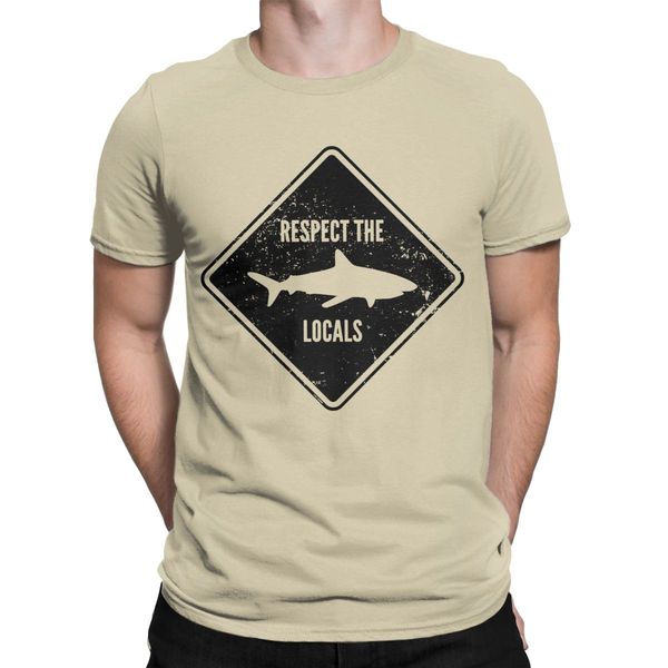 

shark diving scuba diver respect the locals funny o neck short sleeve summer clothes sport hooded sweatshirt hoodie men t shirt