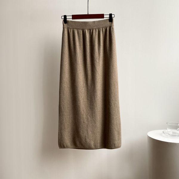 

2021 new high waist pure color autumn a-line thick long chic women casual skirt jupe femme saia 4ugw, Black