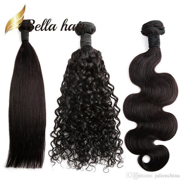 

brazilian hair bundles natural color straight body wave deep curly 100 human hair extensions julienchina braid-donor bella hair 1 2 3 4pcs, Black