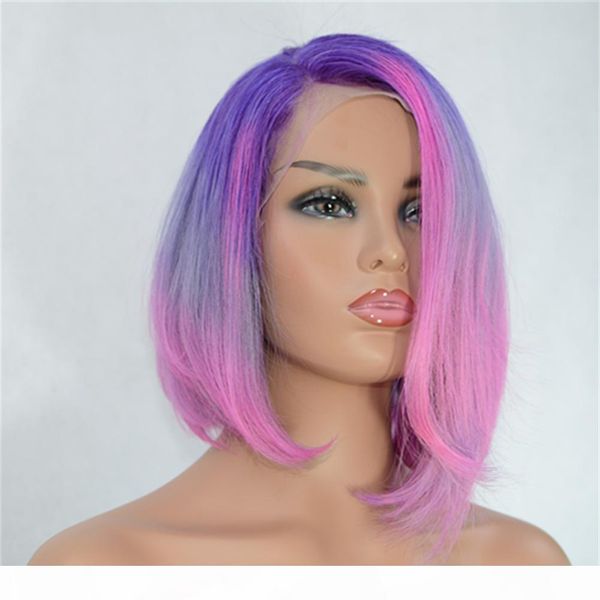 

vancehair 13x4 lace front human hair wigs custom colors bob wig 150% density pre plucked remy hair, Black;brown