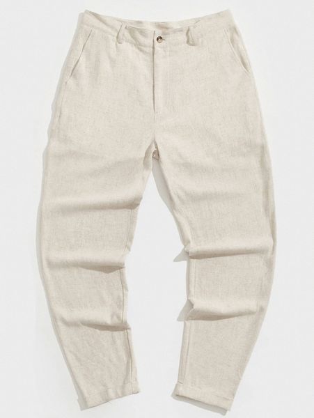 

men solid slant pocket pants t3op#, Black