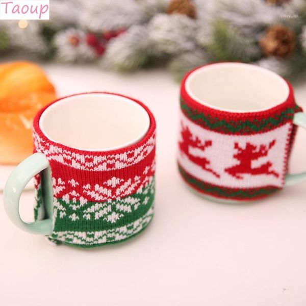 

taoup wool knitting christmas mug cover xmas decor for home merry christmas 2018 noel santa claus navidad gifts holder for cups1