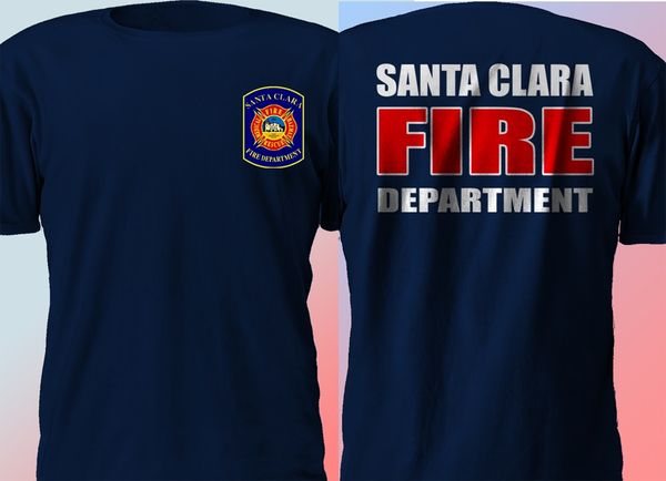 

дизайнеры shirt балахон санта-клара калифорния отдел пожарной охраны пожарный navy double side мода бренд мужской моде футболки толстовка