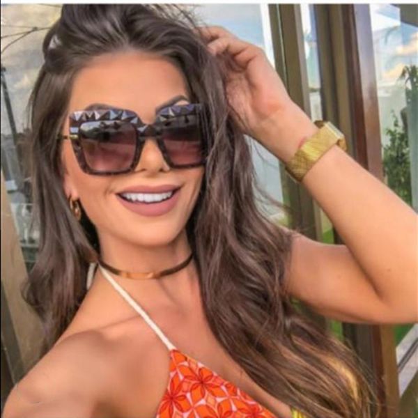 

sunglasses fashion big frame irregular side with diamond cut face personality trend cool dazzling high quality, White;black