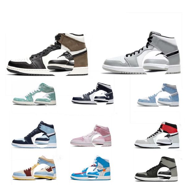 

basketball shoes men 1 high og 1s bordeaux university blue dark mocha bred shadow unc twist seafoam men women sneakers trainers