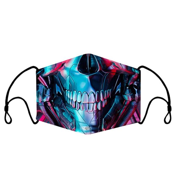 

adults skull printed cloth face mask washable dustproof breathable mouth muffle halloween party masks mondkapjes wmtqrc mywjqq