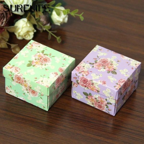 

50pcs chocolate paper gift box flower green purple for birthday wedding party decoration craft diy favor baby shower h bbygth