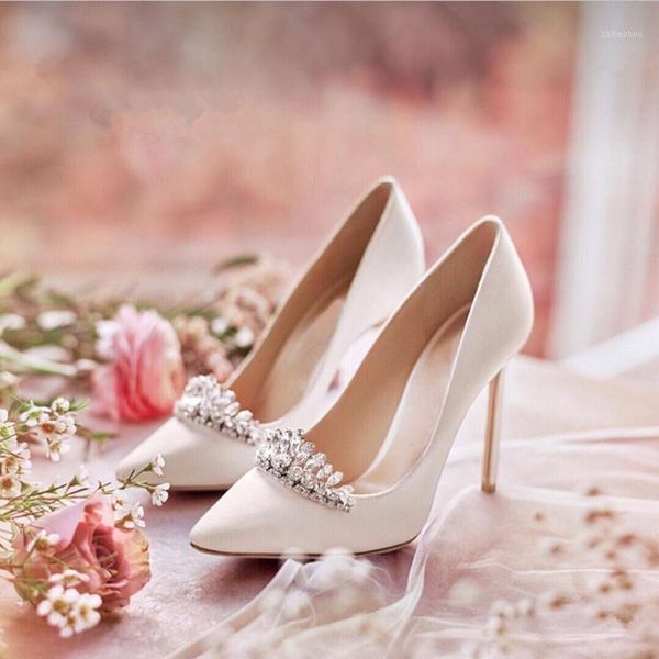 

ladies rhinestone bling sequins high heels pointy toe pumps women front crytal leather fashion wedding shoes slip on zapatos1, Black