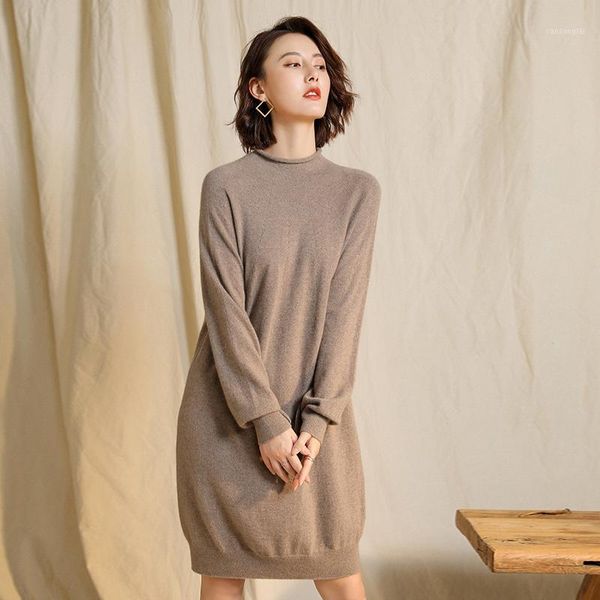 

women's sweater 100% cashmere long sweater loose solid color comfortable cashmere warm lightweight long-sleeved1, White;black