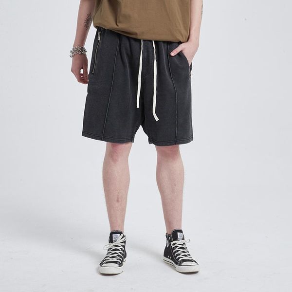 

men's shorts the casual of 2021, five-quarter pants and logo, White;black