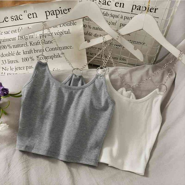 

crop women plain buttons up knitted camisoles solid streetwear straps tank crop for women summer, White