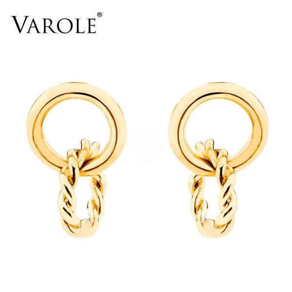 

varole simple circle drop & dangle earrings for women geometric light dangle earring gold color fashion jewelry brincos, Silver