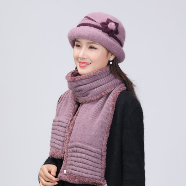 

beanie/skull caps 2021 winter fur knit beanie scarf mom fashion casual hat warm female soft thicken hedging cap slouchy bonnet ski set, Blue;gray