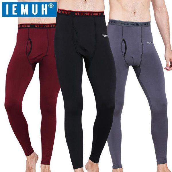 

iemuh thermal underwear for men thick winter leggings fleece long johns protect the keen keep warm1, Black;white