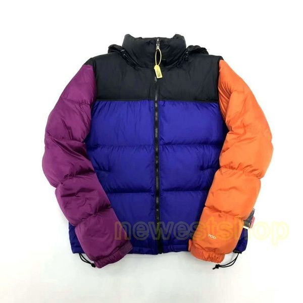 

true size designer mens women jacket oversized winter duck down jackets parkas patchwork purple sleeve warm coat outwear streetwear, Black