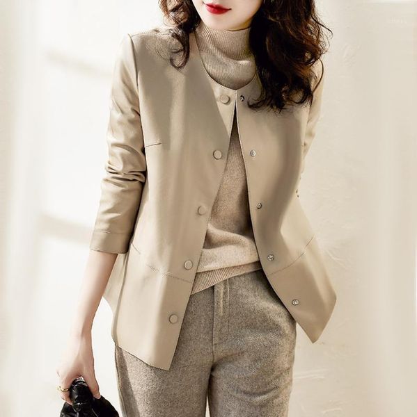 

autumn and winter 2021 new leather coat women's soft uncoated sheepskin1, Black
