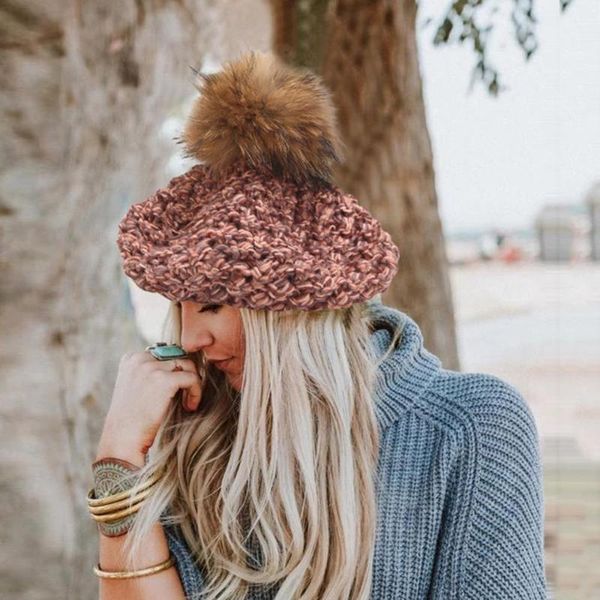 

beret hat women flat cap women winter hat knit foxes ball collar set thick warm solid earmuff berret femme #2o04, Blue;gray