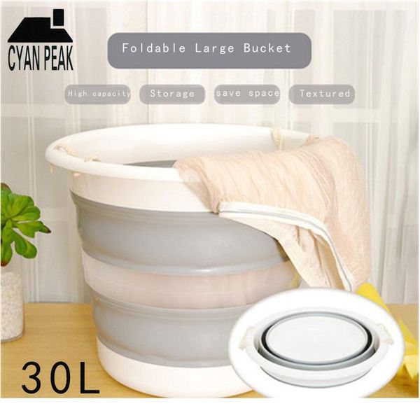 

30l sile bucket fishing equipment folding bucket outdoor foldable collapsible bucket camping basin thick travel bbymtk
