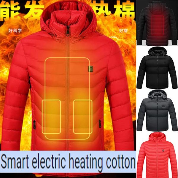 

skiing jackets 2021 4-zone smart heating cotton-padded jacket male sheet double switch electric usb warm parent-chil