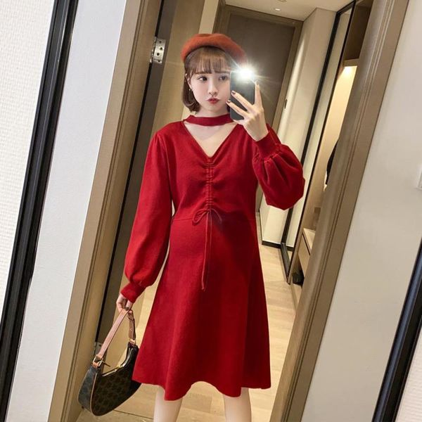 

drs net red materni autumn winter 2020 new materni sweater knitted drs breast feeding cloth, White