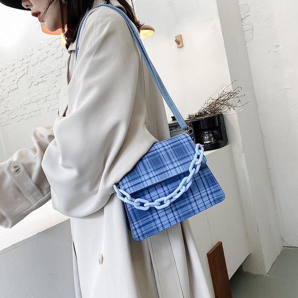

plaid color women shoulder messenger bag mini ladies ladies chain shoulder messenger bag handle handbag