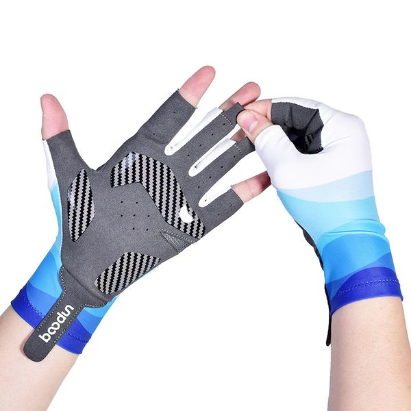 

1 pair half-finger fishing gloves men women outdoor anti-slip fish angling gloves catching shockproof sportswear fish equipment 201020, Blue;gray