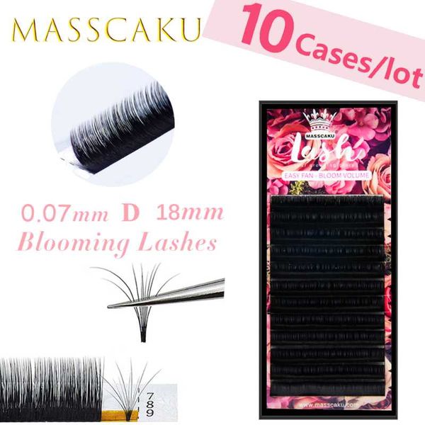 

masscaku easy fanning lash extension for professional building 1-sec blooming 0.05/0.07/0.10 false eyelashes diy volume fans
