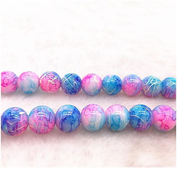 

wholesale 4/6/8/10mm double colored glass beads loose spacer beads painted charm for jewellery making diy bracelet&neck jllotr