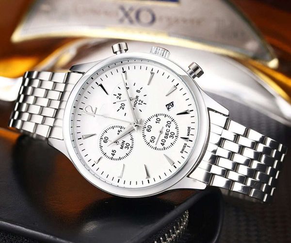

spiral men's shuttle stainless steel steel belt double button crown fashion personality trend alloy men's watch, Slivery;brown